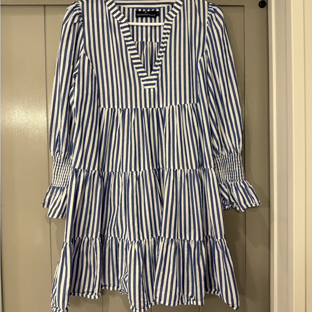 Tuckernuck Blue and White Striped Dress